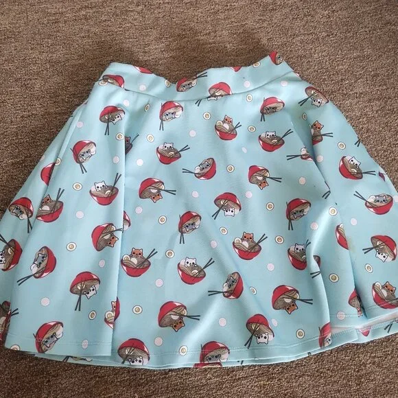 Hot Topic Ramen Cat Skater Skirt - Picture 1 of 3